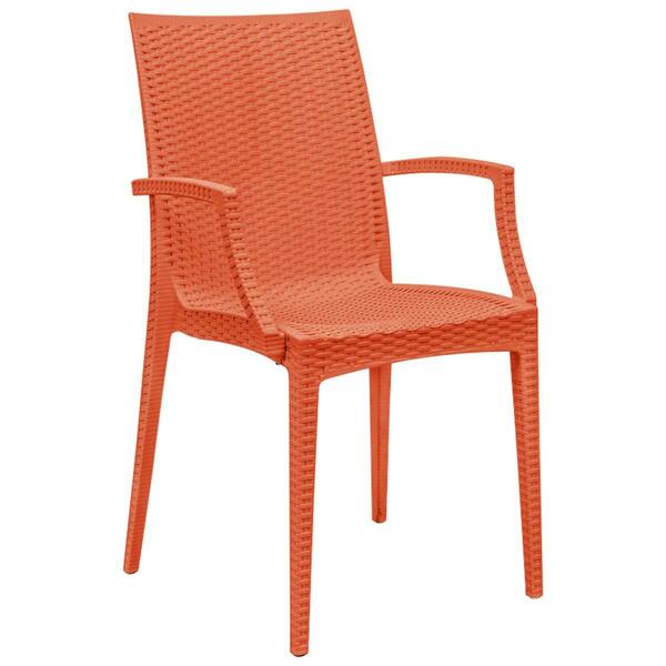 Kd Americana 35 x 16 in. Weave Mace Indoor & Outdoor Chair with Arms, Orange KD3579534